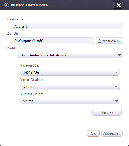 Xilisoft 3D Video Converter, 3D in 2D umwandeln