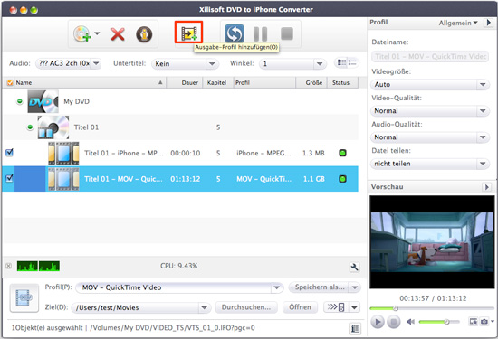 Xilisoft DVD to iPhone Converter for Mac